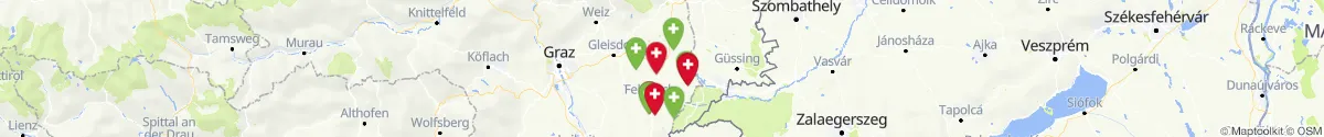 Kartenansicht für Apotheken-Notdienste in der Nähe von Fürstenfeld (Hartberg-Fürstenfeld, Steiermark)